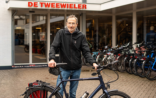 Edwin: "Weer of geen weer, ik pak altijd de fiets."